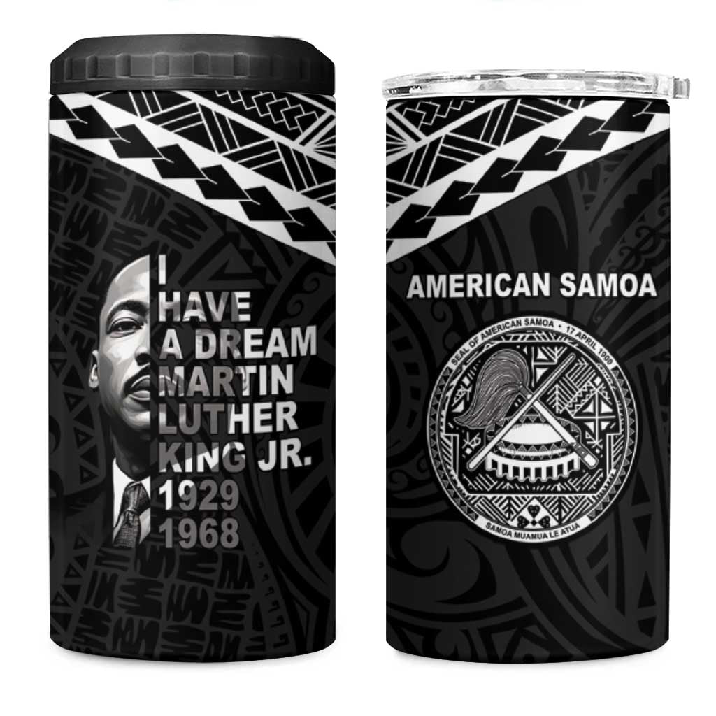 American Samoa MLK Day 4 in 1 Can Cooler Tumbler Polynesian Style LT05 One Size: 16 oz Black - Polynesian Pride