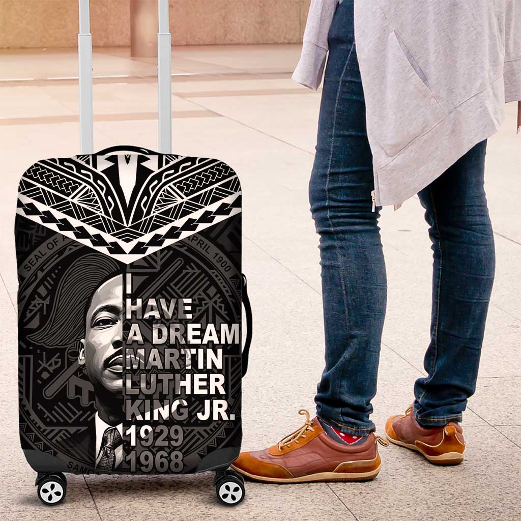 American Samoa MLK Day Luggage Cover Polynesian Style LT05 Black - Polynesian Pride