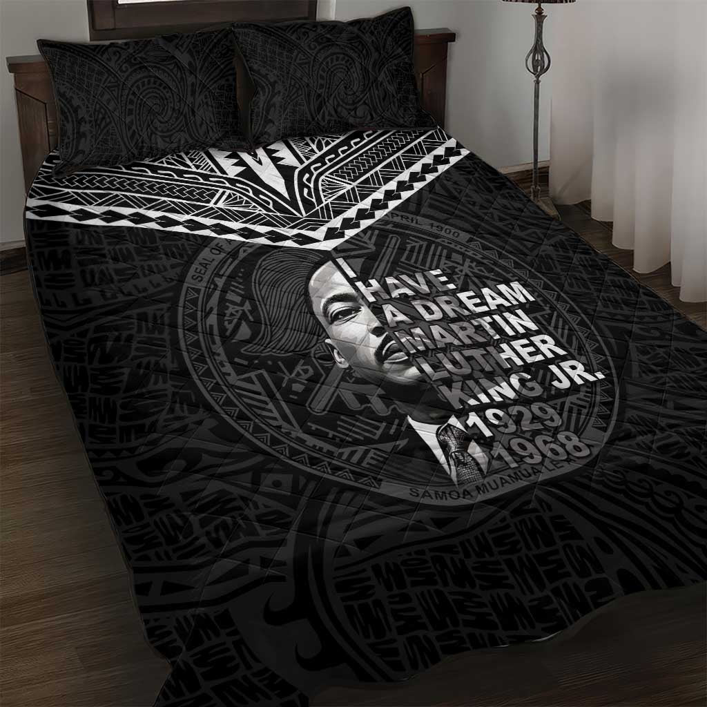 American Samoa MLK Day Quilt Bed Set Polynesian Style LT05 Black - Polynesian Pride