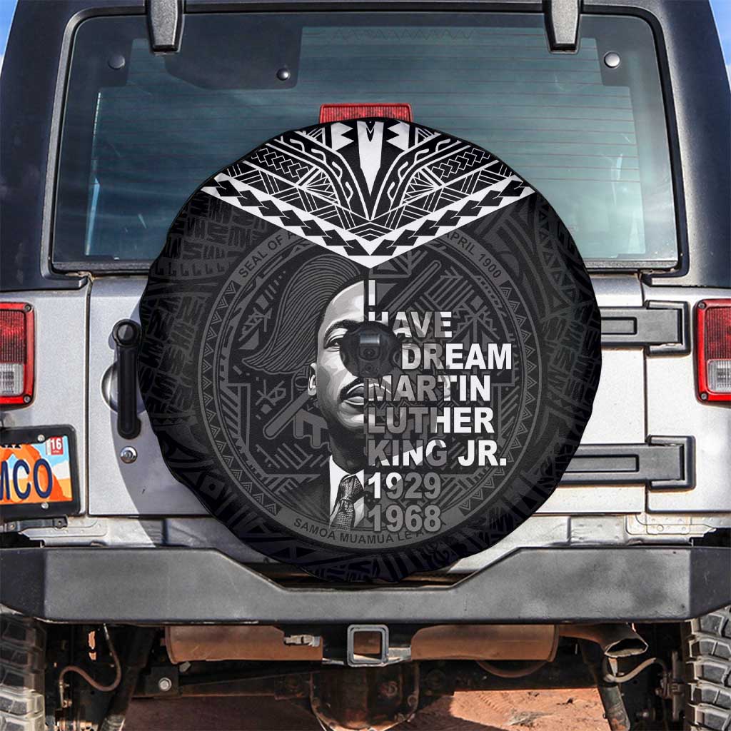American Samoa MLK Day Spare Tire Cover Polynesian Style LT05 Black - Polynesian Pride