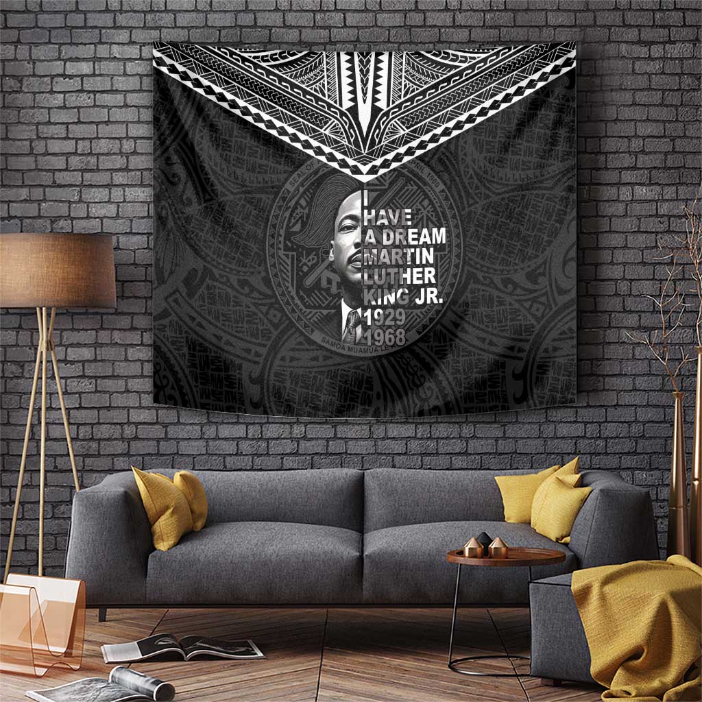 American Samoa MLK Day Tapestry Polynesian Style LT05 Black - Polynesian Pride