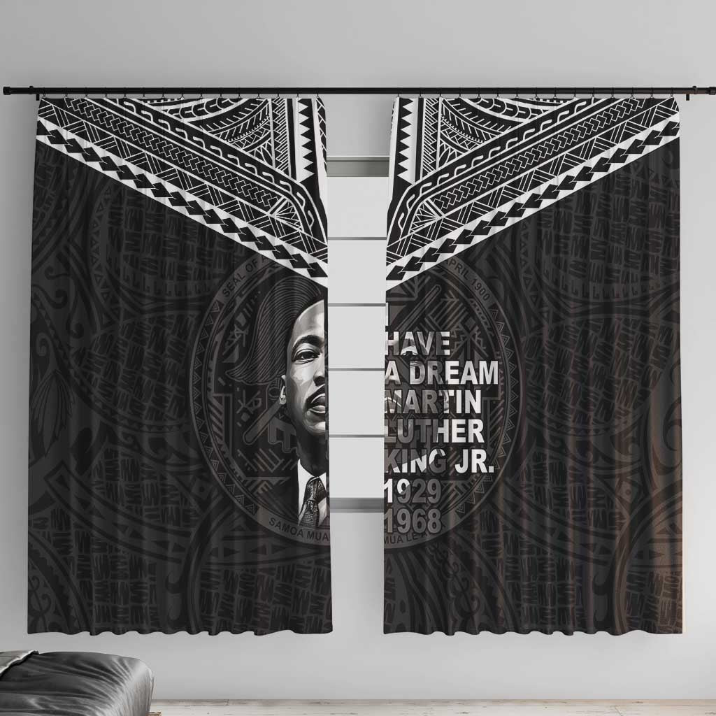 American Samoa MLK Day Window Curtain Polynesian Style LT05 With Hooks Black - Polynesian Pride
