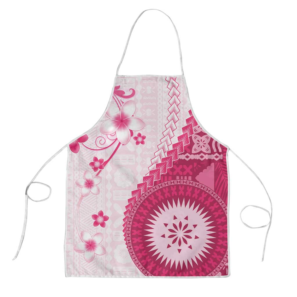 Bula Fiji Apron Pink Plumeria Masi Tapa Pattern - Polynesian Pride
