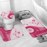 Bula Fiji Bathroom Set Pink Plumeria Masi Tapa Pattern - Polynesian Pride