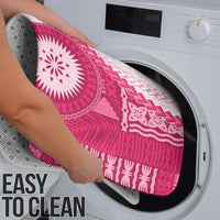 Bula Fiji Bathroom Set Pink Plumeria Masi Tapa Pattern - Polynesian Pride