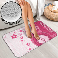 Bula Fiji Bathroom Set Pink Plumeria Masi Tapa Pattern - Polynesian Pride