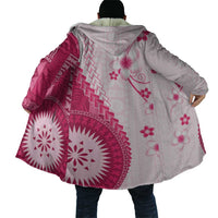 Bula Fiji Cloak Pink Plumeria Masi Tapa Pattern - Polynesian Pride