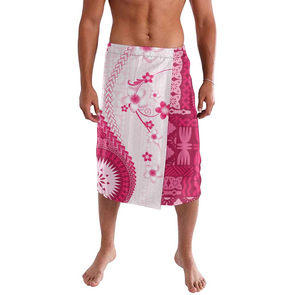 Bula Fiji Lavalava Pink Plumeria Masi Tapa Pattern - Polynesian Pride