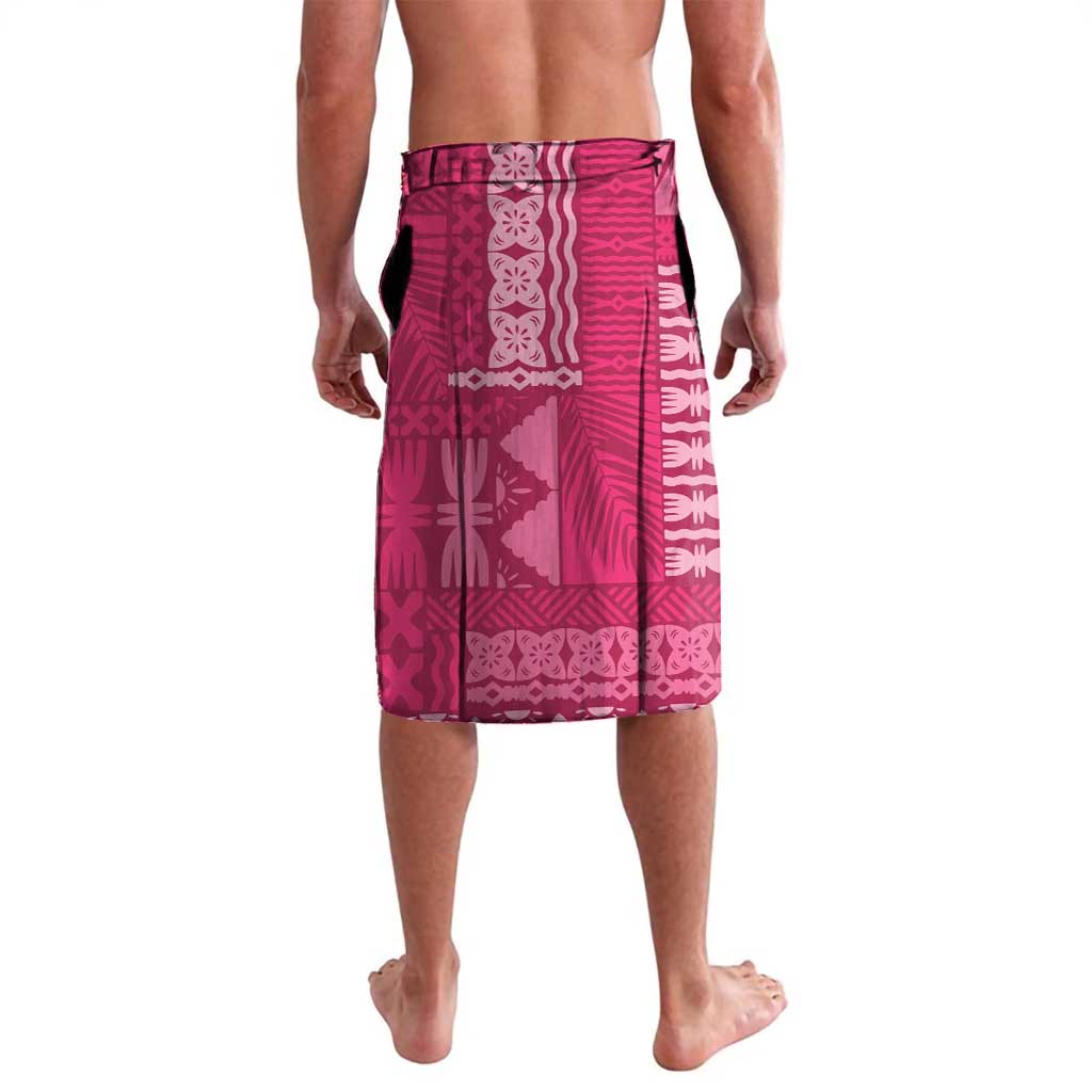Bula Fiji Lavalava Pink Plumeria Masi Tapa Pattern - Polynesian Pride