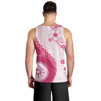 Bula Fiji Men Tank Top Pink Plumeria Masi Tapa Pattern - Polynesian Pride