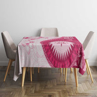 Bula Fiji Tablecloth Pink Plumeria Masi Tapa Pattern - Polynesian Pride