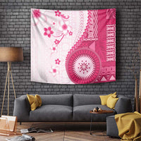 Bula Fiji Tapestry Pink Plumeria Masi Tapa Pattern - Polynesian Pride