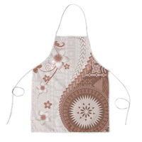 Bula Fiji Apron Brown Plumeria Masi Tapa Pattern - Polynesian Pride