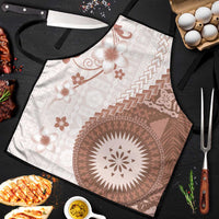 Bula Fiji Apron Brown Plumeria Masi Tapa Pattern - Polynesian Pride