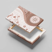 Bula Fiji Canvas Wall Art Brown Plumeria Masi Tapa Pattern - Polynesian Pride