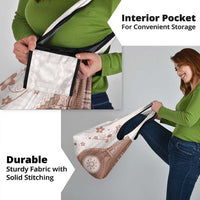 Bula Fiji Grocery Bag Brown Plumeria Masi Tapa Pattern - Polynesian Pride