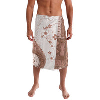 Bula Fiji Lavalava Brown Plumeria Masi Tapa Pattern - Polynesian Pride