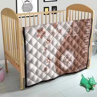 Bula Fiji Quilt Brown Plumeria Masi Tapa Pattern - Polynesian Pride