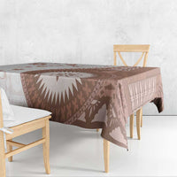 Bula Fiji Tablecloth Brown Plumeria Masi Tapa Pattern - Polynesian Pride