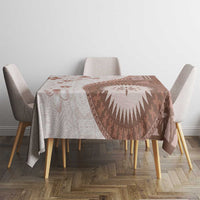 Bula Fiji Tablecloth Brown Plumeria Masi Tapa Pattern - Polynesian Pride