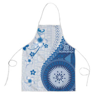 Bula Fiji Apron Blue Plumeria Masi Tapa Pattern - Polynesian Pride