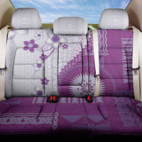 Bula Fiji Back Car Seat Cover Violet Plumeria Masi Tapa Pattern - Polynesian Pride