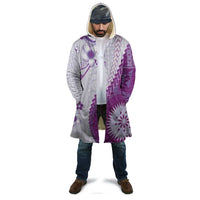 Bula Fiji Cloak Violet Plumeria Masi Tapa Pattern - Polynesian Pride