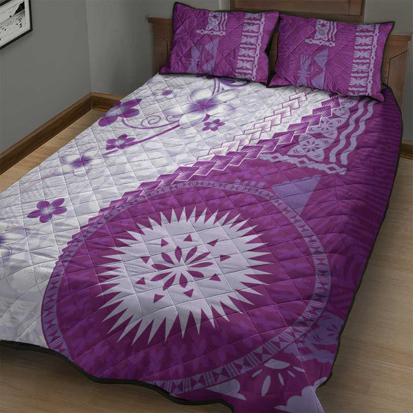 Bula Pattern Home / Products / Bula Fiji Quilt Bed Set Violet Plumeria Masi Tapa ...