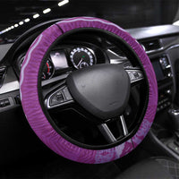 Bula Fiji Steering Wheel Cover Violet Plumeria Masi Tapa Pattern - Polynesian Pride