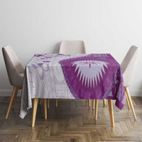 Bula Fiji Tablecloth Violet Plumeria Masi Tapa Pattern - Polynesian Pride