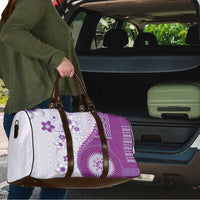 Bula Fiji Travel Bag Violet Plumeria Masi Tapa Pattern - Polynesian Pride