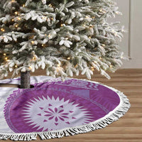 Bula Fiji Tree Skirt Violet Plumeria Masi Tapa Pattern - Polynesian Pride