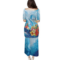 Polynesia Humpback Whale Family Matching Puletasi and Hawaiian Shirt Ocean Style