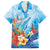 Polynesia Humpback Whale Family Matching Short Sleeve Bodycon Dress and Hawaiian Shirt Ocean Style