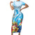 Polynesia Humpback Whale Family Matching Short Sleeve Bodycon Dress and Hawaiian Shirt Ocean Style