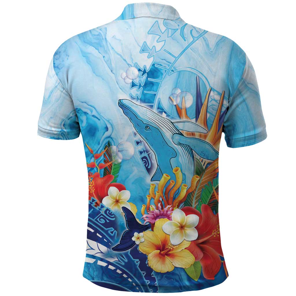 Polynesia Humpback Whale Polo Shirt Ocean Style