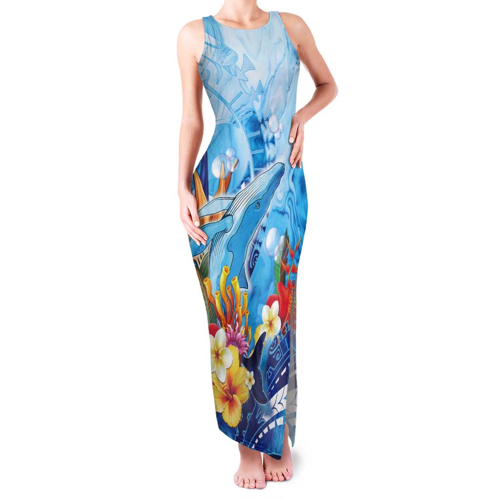 Polynesia Humpback Whale Tank Maxi Dress Ocean Style