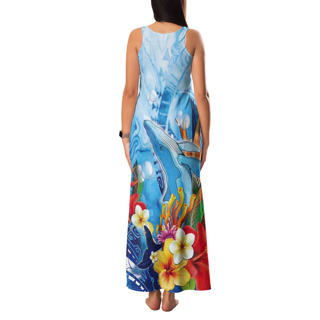 Polynesia Humpback Whale Tank Maxi Dress Ocean Style