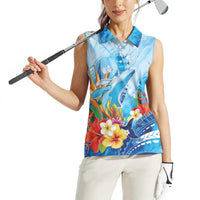 Polynesia Humpback Whale Women Sleeveless Polo Shirt Ocean Style