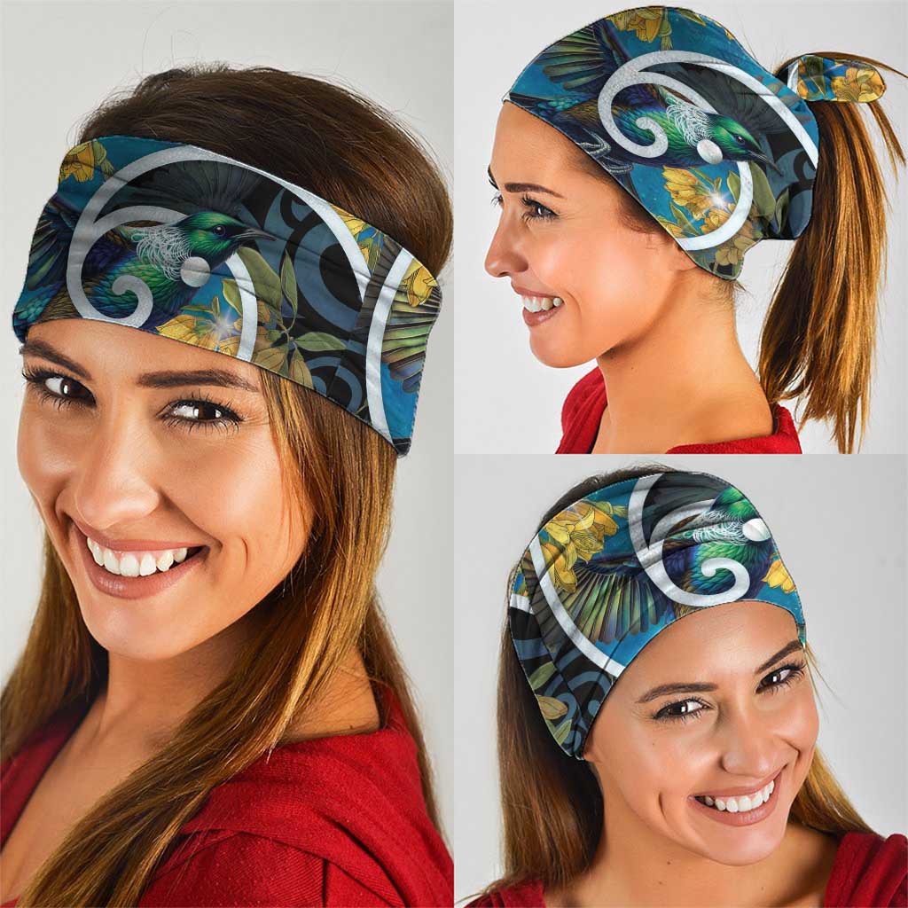 New Zealand Tui Bird Neck Gaiter Maori Koru With Kowhai Flowers