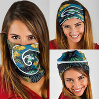 New Zealand Tui Bird Neck Gaiter Maori Koru With Kowhai Flowers