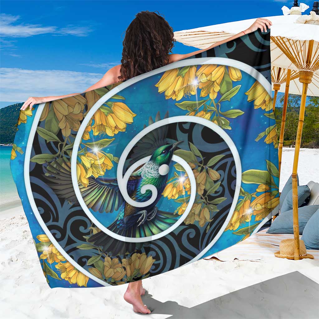 New Zealand Tui Bird Sarong Maori Koru With Kowhai Flowers
