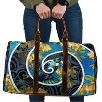 New Zealand Tui Bird Travel Bag Maori Koru With Kowhai Flowers