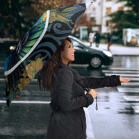 New Zealand Tui Bird Umbrella Maori Koru With Kowhai Flowers