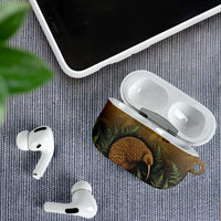 New Zealand Kiwi Bird AirPods Case Silver Fern Mix Maori Pattern