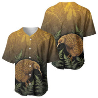 New Zealand Kiwi Bird Baseball Jersey Silver Fern Mix Maori Pattern
