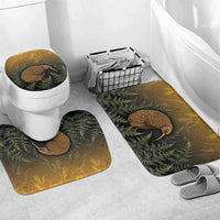New Zealand Kiwi Bird Bathroom Set Silver Fern Mix Maori Pattern
