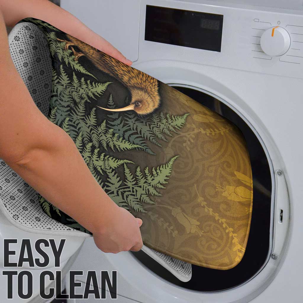 New Zealand Kiwi Bird Bathroom Set Silver Fern Mix Maori Pattern