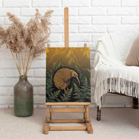 New Zealand Kiwi Bird Canvas Wall Art Silver Fern Mix Maori Pattern
