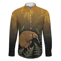 New Zealand Kiwi Bird Family Matching Off The Shoulder Long Sleeve Dress and Hawaiian Shirt Silver Fern Mix Maori Pattern